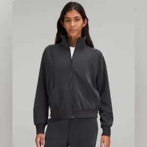 Lululemon Brushed Softstreme Funnel-Neck Zip Up (Size 4) Dark Charcoal